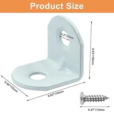 40 Pcs L Bracket Corner Brace 0.63" x 0.63" Metal Corner Bracket 90 Degree Right