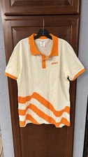 Aperol Liquors Polo Shirt Sz XXL 2X Organic Cotton Collared Spellout Graphic EUC