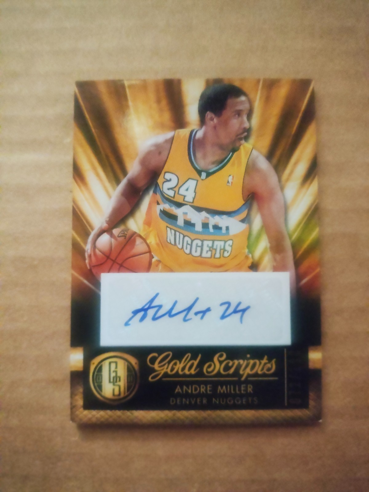 2013-14 Gold Scripts Andre Miller Nuggets Auto Autograph #'d 72/100