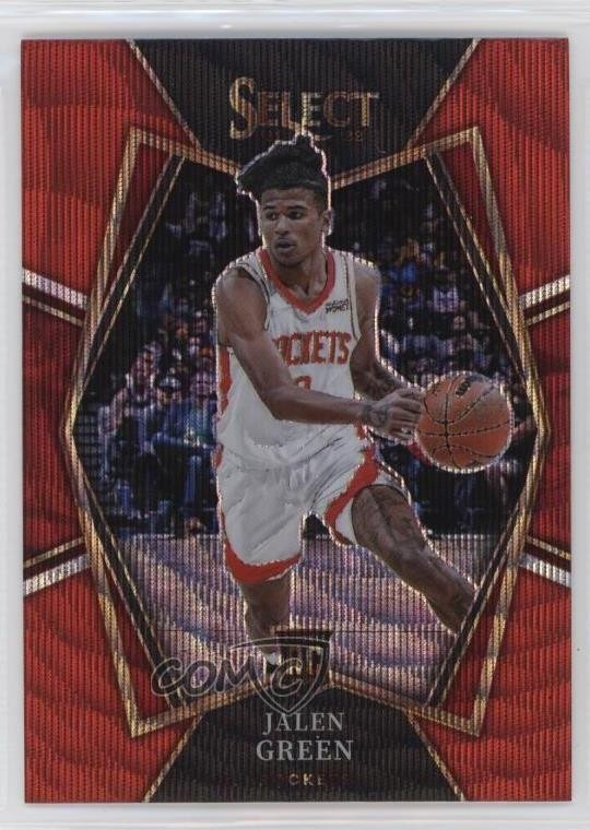 2021 Panini Select Premier Level Red Wave Prizm Jalen Green #190 Rookie RC 12z3