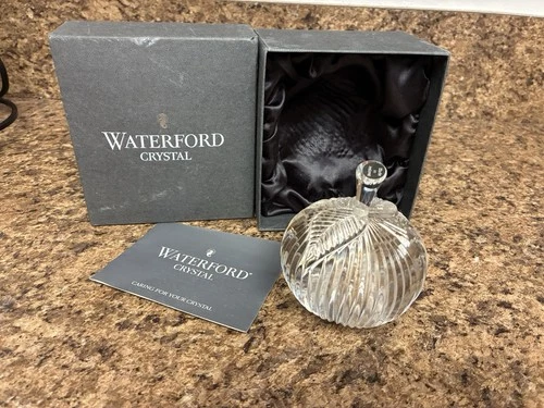 Waterford Crystal Apple PaperWeight With Box