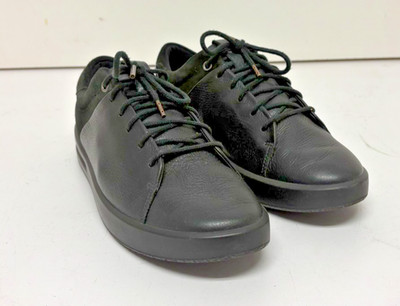 ECCO Corksphere 1 Black Leather Lace-Up Sneakers EU 41 US Men's 8 GREAT