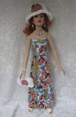Made to fit KITTY COLLIER #17 Dress, Hat, Purse, Necklace & Earring, Clothes Set