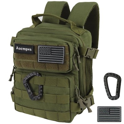 Aocmpxs Mini Tactical Backpack, 9L Small Gym Backpacks for Men