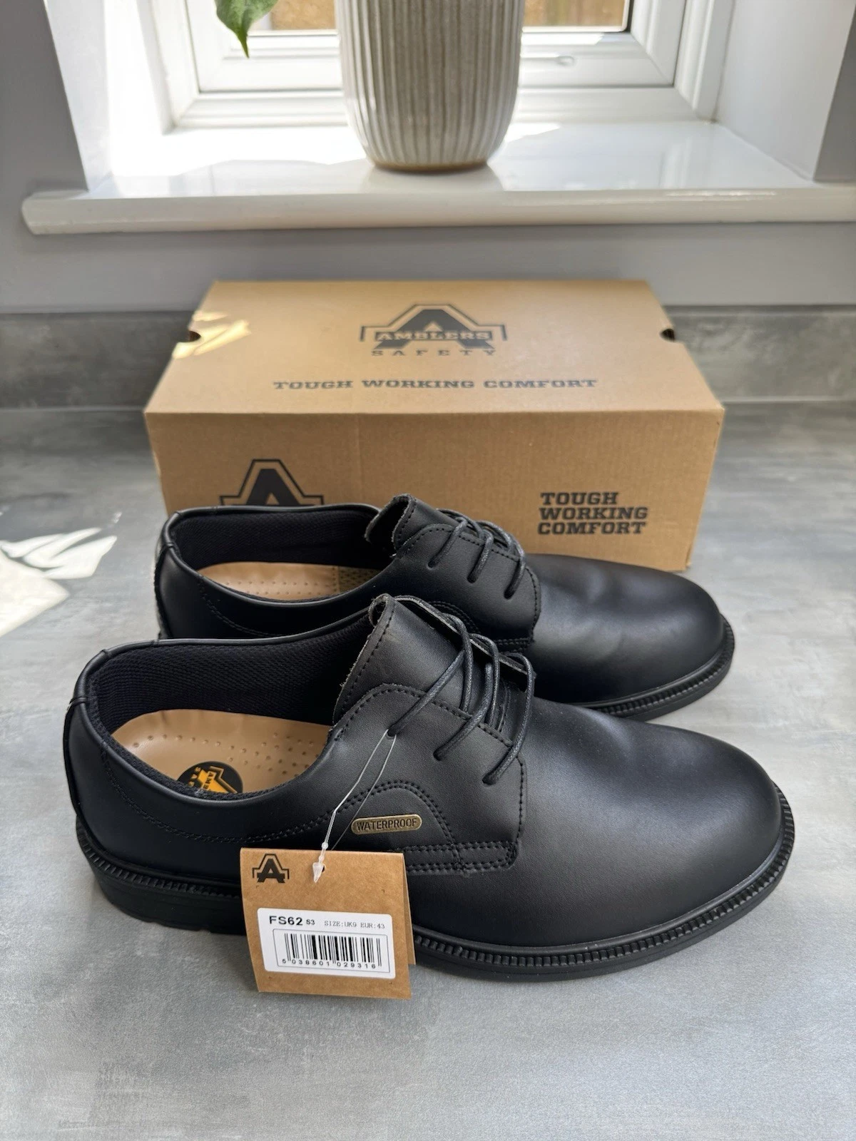 Amblers FS62 Leather Safety Steel Toe Shoes S3 SRC Size UK 9 Brand New 5