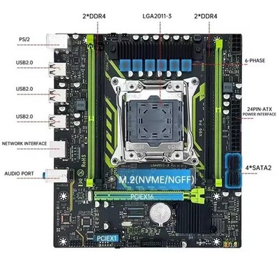 Motherboard X99 LGA2011-3 | Xeon CPU E5-2680 V4 NVMe M.2 | USB 3.0 | Gaming PC