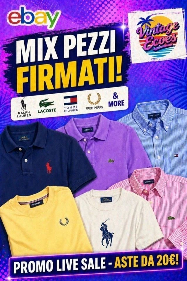 MIX SECOND HAND uomo 15/20€: camicie, t-shirt, polo - Ralph, Lacoste, Fred.