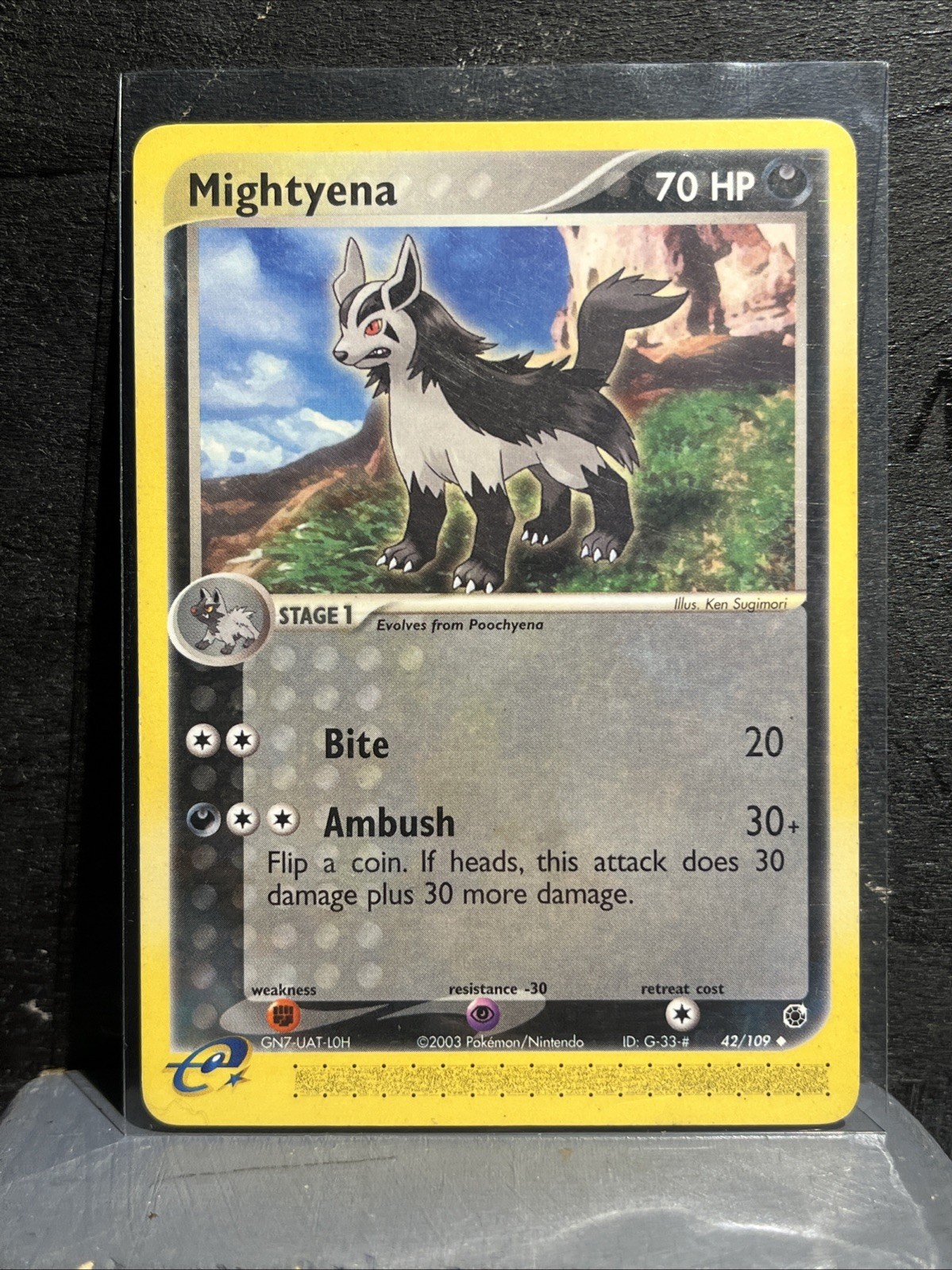 Mightyena Ruby and Sapphire Pokemon TCG Card #42/109 Rare NM