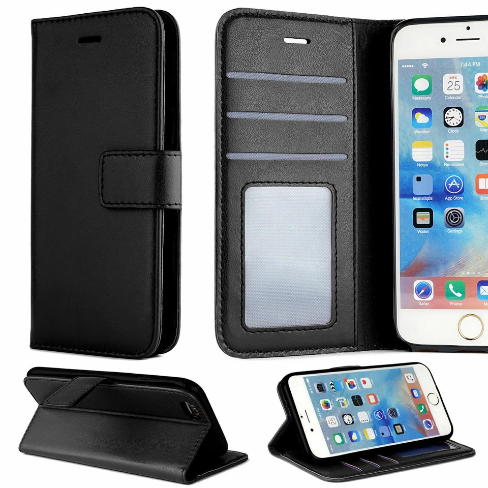 Funda protectora abatible con ranura para tarjetas billetera de cuero para iPhone 11 11 Pro 11 Pro Max Foto 4 de 4