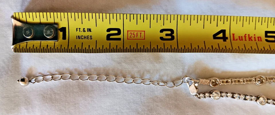 SUZANNE SOMERS? CZ COLAR DE PINGENTE DE LÁGRIMA PRATA? COLAR TOM 17-20" - Imagem 4 de 4