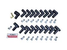 8 Cylinder v8 8mm 90* Rubber Spark Plug Boot Kit Steel Ends Coil Wire HEI style