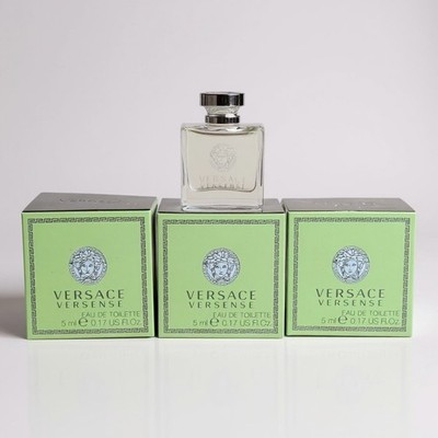 Versace Versense Eau de Toilette 0.17 oz Mini Splash   Travel Size - 3 Pack Lot