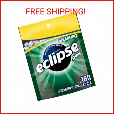 ECLIPSE Spearmint Sugar Free Chewing Gum, Bulk Pack, 180 Piece Resealable Bag
