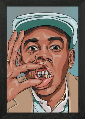Tyler, der Schöpfer Cartoon Portrait gerahmtes Wandbild Poster Leinwanddruck Bild