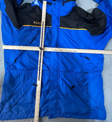 Vintage Columbia Sportswear Jacket XL Blue Black Yellow Trim Ski