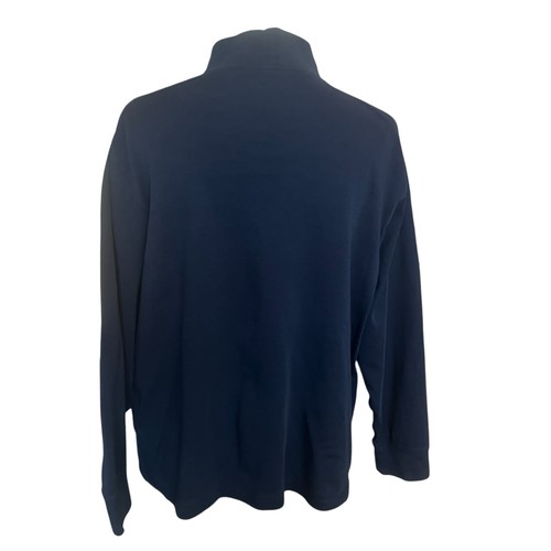 LANDS END Womens Mock Neck Top 1X Long Sleeve Shirt Navy Blue - Picture 3 of 7