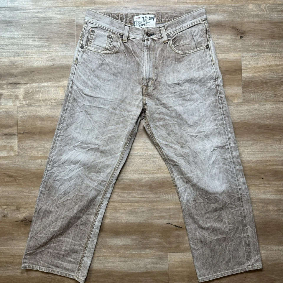 Edwin Selvedge Jeans Men 34x33 Brown Straight Leg 505V Redline Japan Inseam Alt. - Image 2 of 4