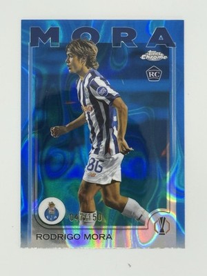 Rodrigo Mora 2024-25 Topps Chrome UEFA UCC Blue Lava Refractor RC #/150 Porto