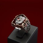 Men's 925 Sterling Silver Red Garnet Stone Ring Turkish Handmade Jewelry