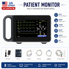 7" Patient Monitor Vital Signs ECG NIBP SpO2 PR TEMP RESP Portable US Stock