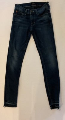 Hudson Krista Super Skinny Jeans Dark Indigo Wash Womens 24 Classic Y2K Raw Hem