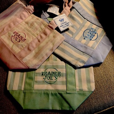 Trader Joe's Canvas Mini Tote Bag PICK YOUR COLOR