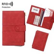 RFID Blocking Men/Women Passport Holder ID Card Ticket Cover Travel Slim Wallet