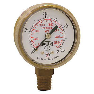 #ad Winters Pwl2726 Welding Regulator Pressure Gauge 0 To 400 Psi 2 In Dial 1 4 $13.19