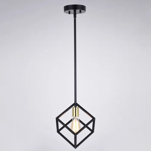 Vaxcel Lighting P0401 Deering 10"W Cube Pendant - Black - Picture 3 of 12