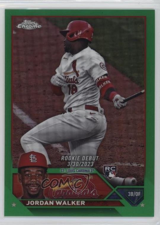 2023 Topps Chrome Update Rookie Debut Green Refractor 52/99 Jordan Walker 0c2