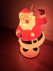Christmas Blowmold 1950s Glowing Jovial HY-G SANTA Lighted Hard Plastic Decor — photo 1
