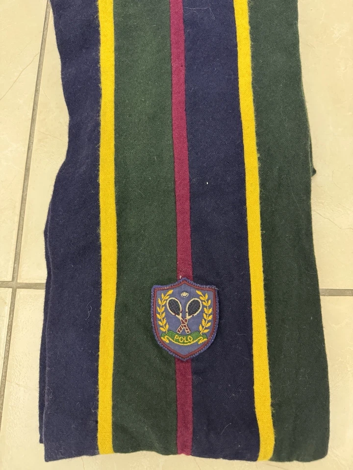 Écharpe Ralph Lauren authentique vert et bleu en très bon état - Photo 2/4