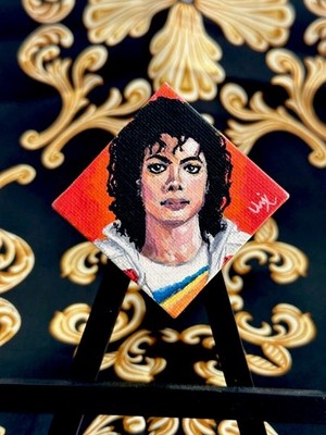 Original Michael Jackson EO Hand Painted Acrylic on Canvas OOAK by Uni Xi 2x2 