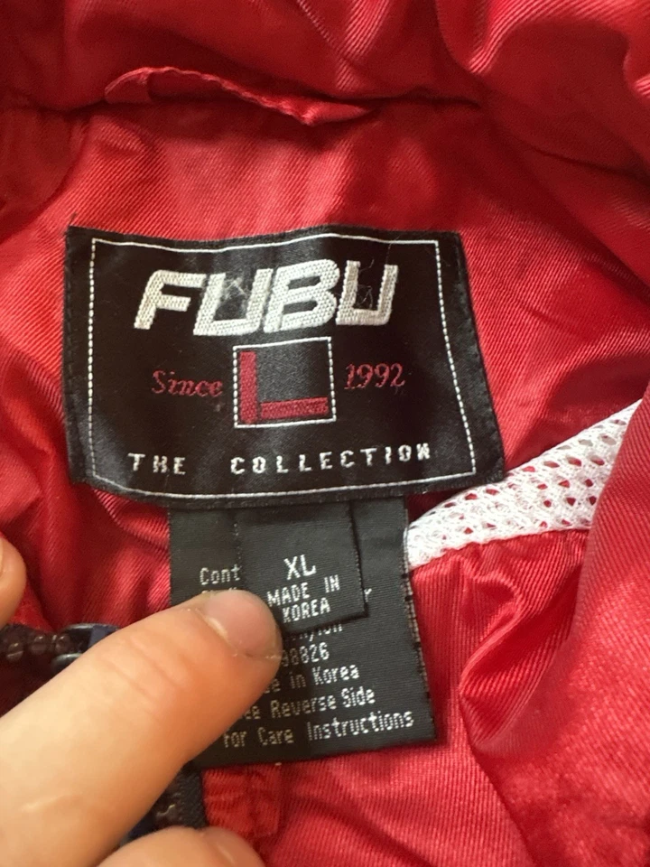 FUBU Windbreaker Jacket Men’s XL Blue Red Vintage Full Zip FUBU Sport - Image 4 of 4