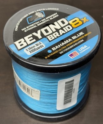 Beyond Braid 8x Bahama Blue 1000 Yards 30LB Braided Fishing Line
