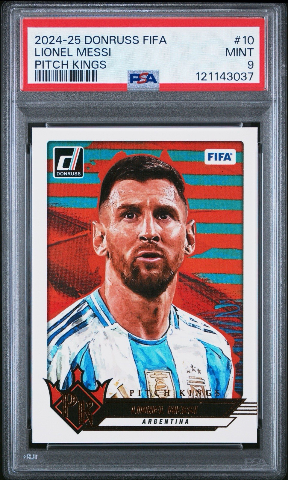 2024-25 Lionel Messi Donruss Pitch Kings #10 PSA 9 Argentina 🇦🇷 FIFA