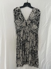 Women's Dress Loft Black & White Dress Floral- Medium
