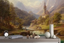 3D Oil Landscape Wallpaper Wall Mural Removable Self-adhesive Sticker 131