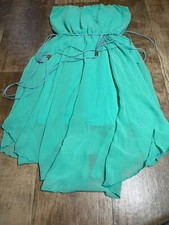 Trace Dress USA Womens Medium M Sleeveless Teal Strapless Vintage Blue
