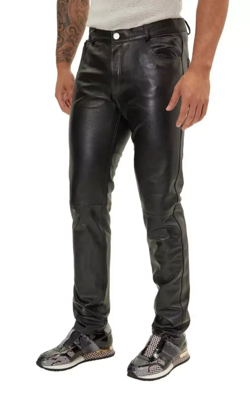 New Stylish Men's Leather Motorcycle Pants with Pocket Comfortable Jeans Pant
Opens in a new window