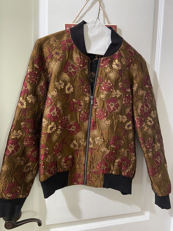 Baseball Style Jacket Women’s Size 4, Brocade, by French Connection