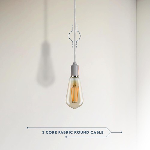 Cable de tela vintage de 2/3 núcleos color italiano trenzado cable de iluminación eléctrica flexible - Imagen 34 de 102