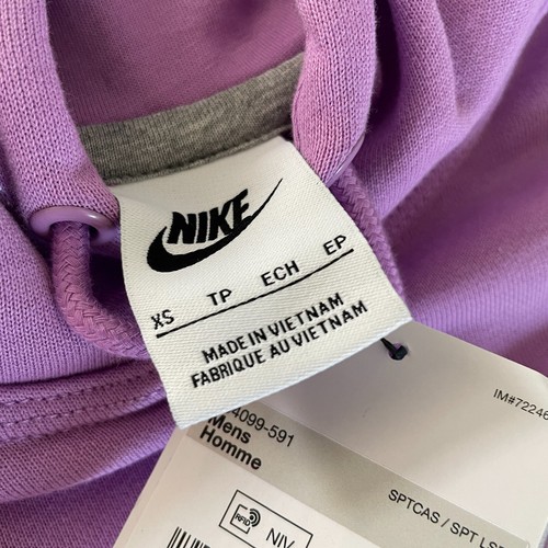 Nike Swoosh Mens Pullover Hoodie Top Sweatshirt Purple (xs xsmall) New - Picture 5 of 8