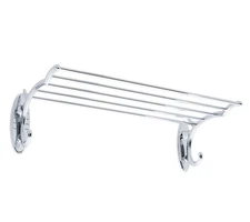 Ginger Bath Circe 24" Hotel Towel Shelf W/ Towel Hooks Polished Chrome Finish