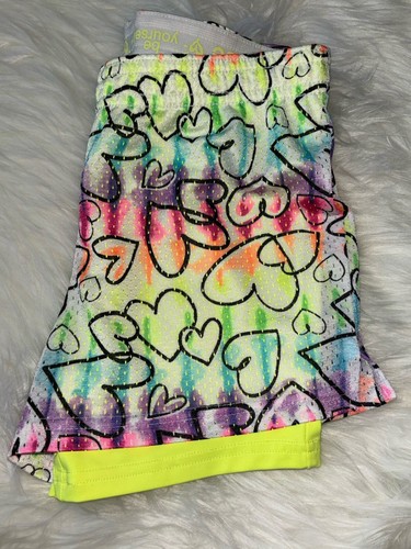 Justice Girls Sz. 8 Heart Design Dual Layer Sport Shorts. Cute, Exc. Condition - Picture 9 of 9