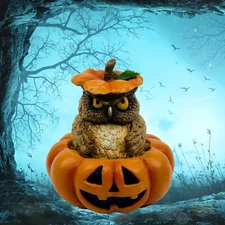 Bethany Lowe Designs: Halloween; Owl in Jack O'Lantern, Mr Grumps, Item# TD2211