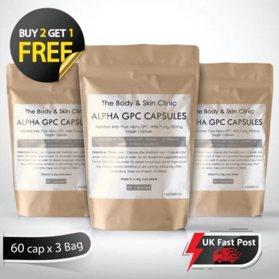 Alpha 99% GPC 600mg Capsules , Effective & Clean Veg Caps Sleep Brain Memory