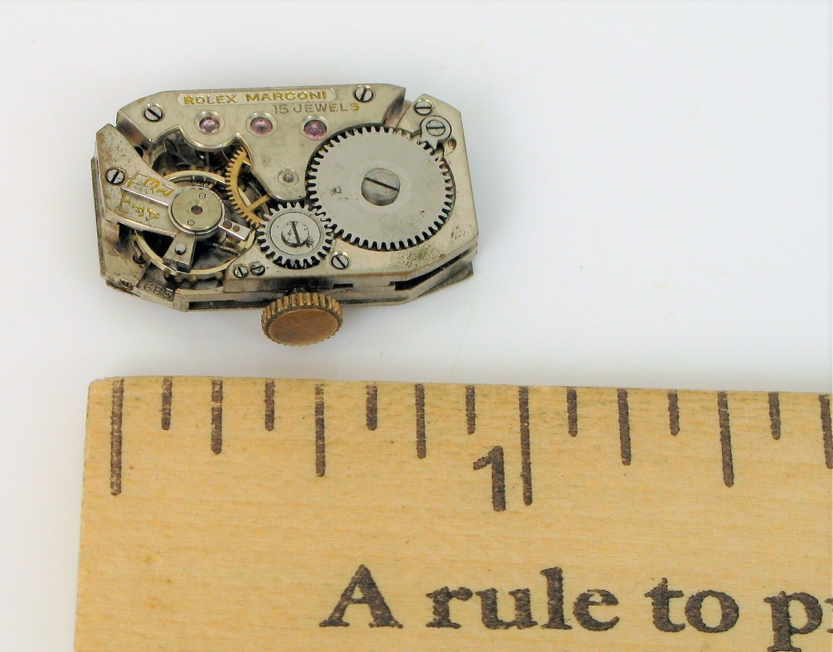 ANTIQUE LADIES ROLEX MARCONI ART DECO 9K YELLOW GOLD WRIST WATCH 