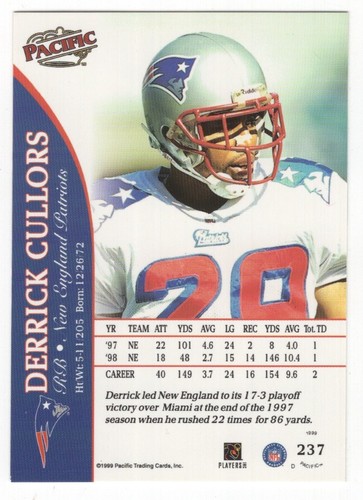 1999 Pacific Football Set Break - Cards #226-450 Pt.2 - 第 21/373 張圖片
