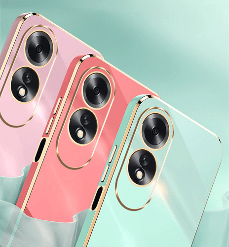 For OPPO A60 4G, Shockproof Fashion Candy Plating Frame Soft Rubber Case Cover